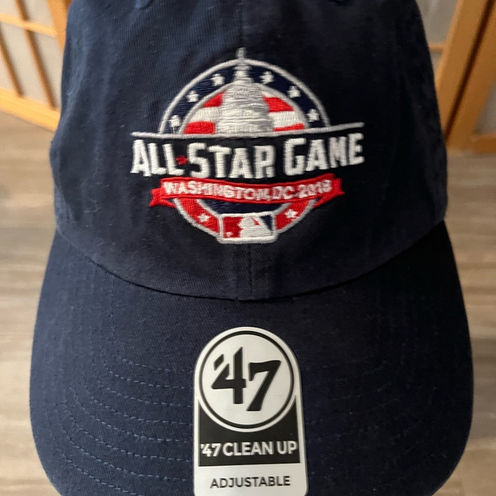 All Star Game 2018 Baseball Hat Cap Washington DC '47 Clean Up Blue Strapback - Picture 6 of 8